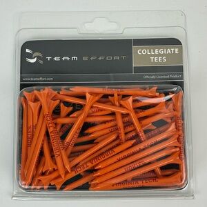 New Team Effort collegiate tees orange Virginia Tech golf tees